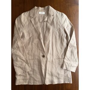 LIST Women's 100% Linen Beige Blazer - Size S